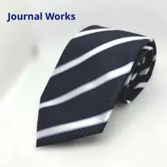 ジャーナルワークス　ウォッシャブルネクタイ　ネイビー　ストライプ柄ポリエステル製