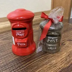 郵便局　ポスト　貯金箱　2個セット