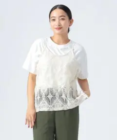 BEAMS HEARTレースキャミソールビスチェ Tシャツ（セットアイテム）