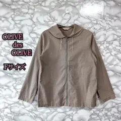 614 OLIVE des OLIVE チェック柄 Fサイズ マウンテンパーカー