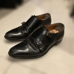 スコッチグレイン ダブルモンクストラップ 黒