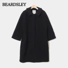BEARDSLEY ビアズリー ロングコート ノーカラー 襟 2way ネイビ