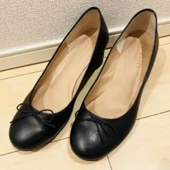 【美品】マーガレットハウエル パンプス レザー リボン ブラック 24cm