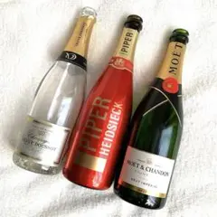 ジャンパーニュ空瓶３本セットモエエシャンドン パイパーエドシック ヴーヴドゥソー