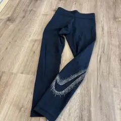 値下げ！　NIKE 黒レギンス ゴールド　ダンス　チアダンス　体操　キッズ　M