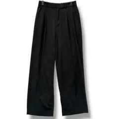 【UNIQLO】タックワイドパンツ　センタープレス　スラックス　黒　M