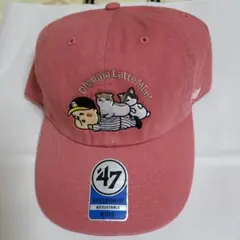 タイガース大山 47 CLEAN UP ピンク キャップ 猫刺繍