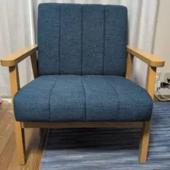 【購入価格19,620円のお品】【美品】シンプル木肘ソファー1人掛け　ベルメゾン