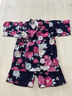 花柄甚平 110cm ネイビー