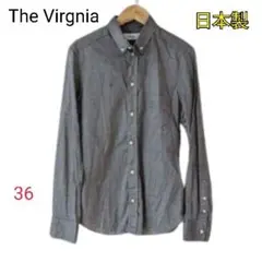 日本製 The Virgnia コットン100% 長袖シャツ グレー サイズ36