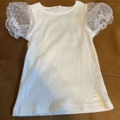 ホワイト パフスリーブ Tシャツ 120