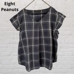 エイトピーナッツ♡半袖Tシャツ カットソー ネイビー チェック柄 M 日本製