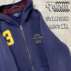 【希少2XL☆US輸入90s】ポロバイラルフローレン 刺繍スウェットパーカー