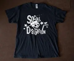 Social Distortion スカル バンドTシャツ ロックブラックy2k