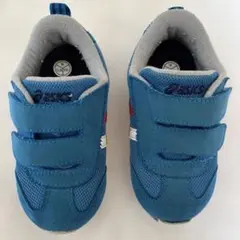 asics ベルクロ式キッズシューズ 青　15cm アシックス