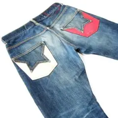 TOMMYトミー▼ストレートデニム▼ヒゲハチノス▼Sサイズ▼ウエスト約82cm