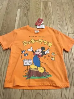 新品　litte しまむら　ミッキーマウス Tシャツ オレンジ
