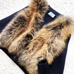 極美品 PRADA プラダ フォックス ファー ジャケット コート ブルゾン