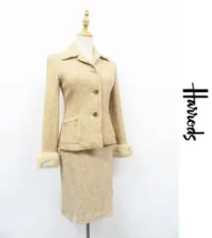 L137/Harrods セットアップ 3Bスーツ ツイード ラビットファー 1
