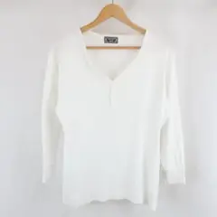 00s SADS ロゴ ヘンリー Vネック カットソー 古着 ホワイト メンズ