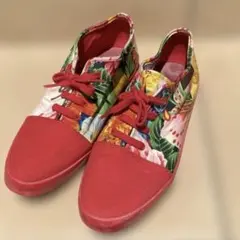 Kenzo ケンゾー　フラワープリント スニーカー レッド 23.5