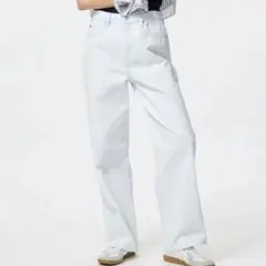 UNIQLO ワイドストレートジーンズ 26 LIGHT BLUE 股下70