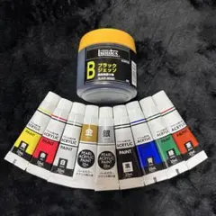 アクリル絵の具 9色＋黒色地塗り剤セット