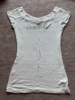 bebe ストーン装飾 ホワイト Tシャツ