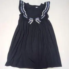 120★BeBe　べべ★袖口フレア！リボン付きワンピース★