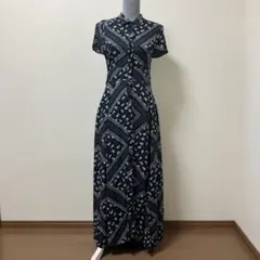 ザラ　ペイズリー　黒　ブラック　ロングワンピース　夏　大人　素敵　ワンピース