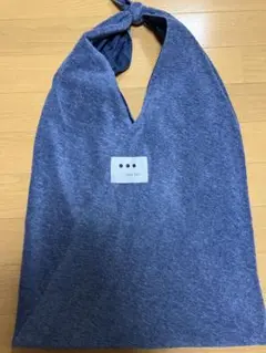 three dots スリードッツ　トライアングルバッグ　パイル生地　ブルー