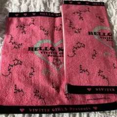 キティ　ハンドタオルハート　２枚