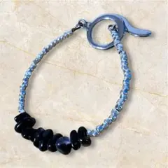 ブラックオニキス　ランダムシェイプ　マンテル　ブレスレット　ハンドメイド