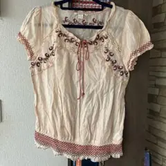 刺繍 レトロ ブラウス