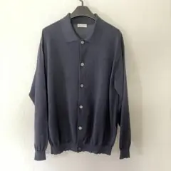 BEAUTY&YOUTH ペーパーミックス　シアーポロカーディ　ネイビー　S