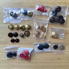 レトロ調ボタンセット 13種　♡4