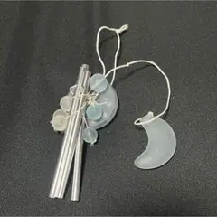 ガラス製風鈴セット 月と丸い形状