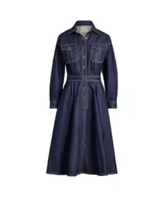 【美品】ポロラルフローレン デニムワンピース シャツドレス Aライン