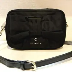 【極美品】TOCCA ナイロン　リボン　ショルダーバッグ　ポシェット　黒