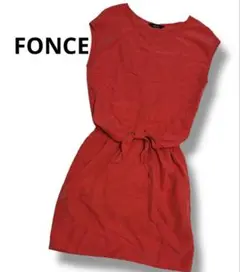 ABAHOUSE FONCE ノースリーブワンピース ひざ丈ワンピース 赤レッド