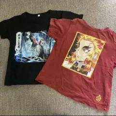 120 鬼滅の刃 半袖Tシャツ 2枚セット 煉獄杏寿郎 錆兎&真菰
