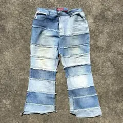 【zana⭐︎di】JEANS 古着 ツギハギ デニム フレア/ベルボトム zana⭐︎di】JEANS 古着 ツギハギ デニム フレア/ベルボトム
