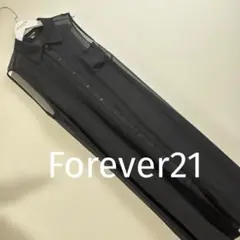 Forever21ブラックノースリーブシャツワンピース ロングジレ　黒