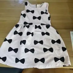 H&M リボン柄ストライプワンピース 100cm
