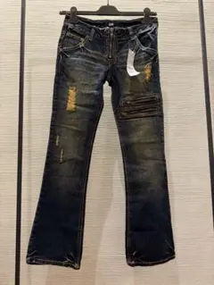 00s japanese label gimmick flare denim