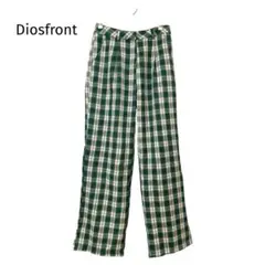 Diosfront ディオスフロント　パンツ　チェック　グリーン　薄手　軽い　L