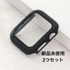 【新品未使用】Applewatch 強化ガラス保護ケース マットブラック2枚