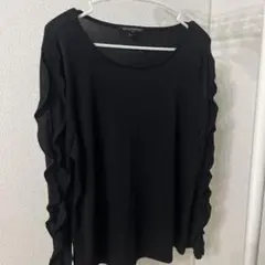 Banana Republic ブラック トップス L フリル