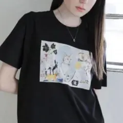 新品未使用★ フルーツオブザルーム イラストTシャツ 猫 ホワイト Lサイズ