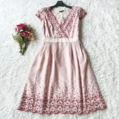【可憐♡美品】トッカ カシュクール風ワンピース フラワー刺繍 ピンク サイズ0